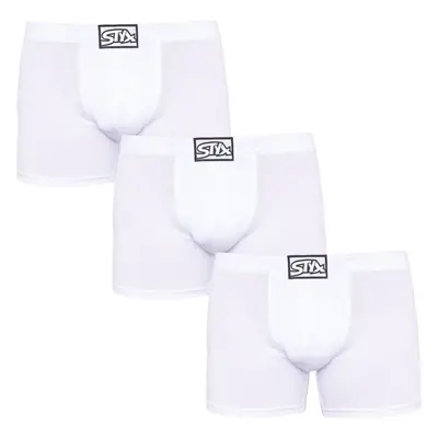 3PACK pánské boxerky Styx long klasická guma bílé (3F1061) 89048003