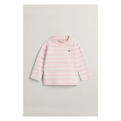 TRIČKO GANT STRIPED LS RAGLAN TOP LIGHT PINK MELANGE 89383074