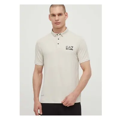 Polo tričko EA7 Emporio Armani béžová barva 91009146