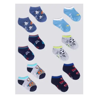 Yoclub Kidss Boys Ankle Cotton Socks Patterns Colours 6-Pack SKS-0008C 91369203