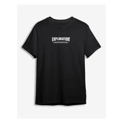 Trendyol Black Text Printed Regular/Normal Cut T-shirt 95689977