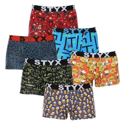 6PACK pánské boxerky Styx art sportovní guma vícebarevné (6G12697124) 85298094