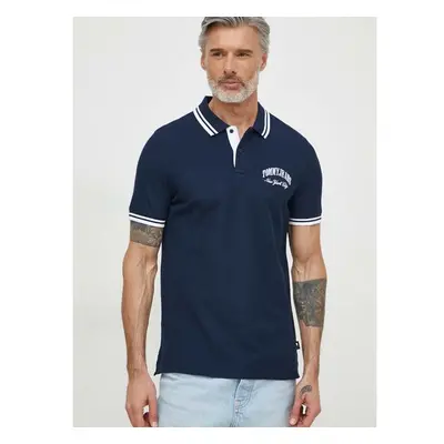 Bavlněné polo tričko Tommy Jeans tmavomodrá barva, s aplikací, 90369802