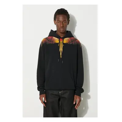 Bavlněná mikina Marcelo Burlon Icon Wings Regular Hoodie pánská, černá 96020897