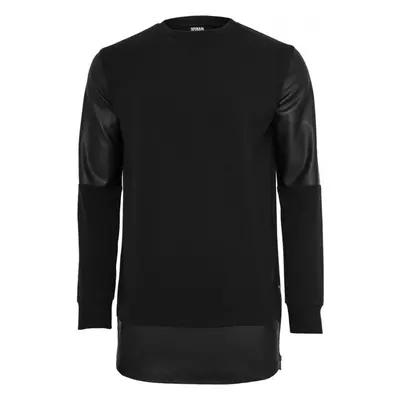 URBAN CLASSICS Long Zipped Leather Imitation Crewneck 43783907