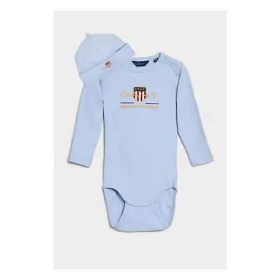 DĚTSKÝ SET GANT ARCHIVE SHIELD BODY AND BEANIE MUTED BLUE 78896504