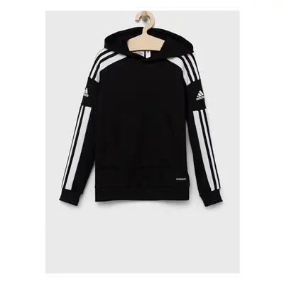 Dětská mikina adidas Performance černá barva, s kapucí, s aplikací 83070774