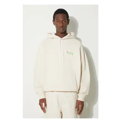 Bavlněná mikina Marcelo Burlon Solsticio Comfort Hoodie pánská, béžová 89169339