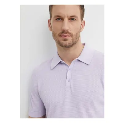 Bavlněné polo tričko United Colors of Benetton fialová barva 92009143