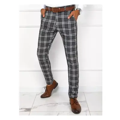 Buďchlap Trendy chinos kalhoty v tmavě šedé barvě 89783697