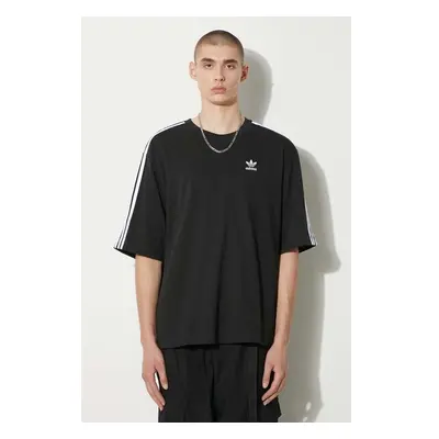 Bavlněné tričko adidas Originals Oversize Tee černá barva, s aplikací, 94505951