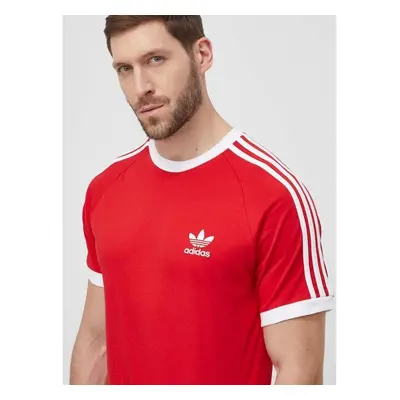 Bavlněné tričko adidas Originals Adicolor Classics 3-Stripes červená 83270370