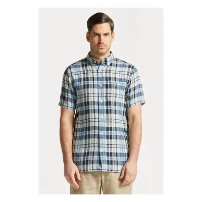 KOŠILE GANT REG LINEN MADRAS SHIRT SS MARINE 81590747