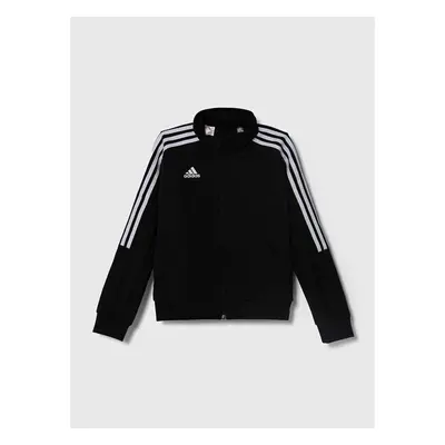 Dětská mikina adidas černá barva, s aplikací 89703156