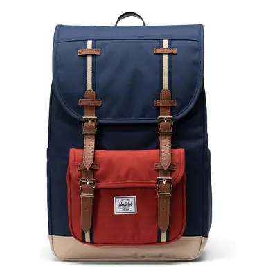 Batoh Herschel Little America Mid Backpack černá barva, velký, hladký 95601529