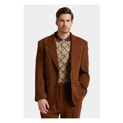 SAKO GANT OVERSIZED WOOL CREPE SUIT BLAZER MAHOGANY BROWN 83122048