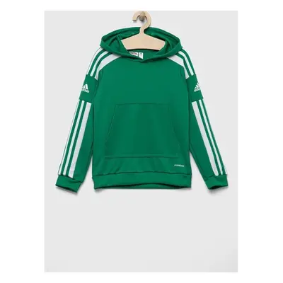 Dětská mikina adidas Performance zelená barva, s kapucí, vzorovaná 83072247