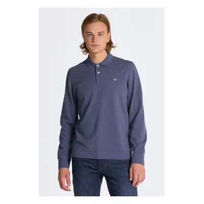 POLOKOŠILE GANT REG SHIELD LS PIQUE RUGGER DARK JEANSBLUE MELANGE 84606162