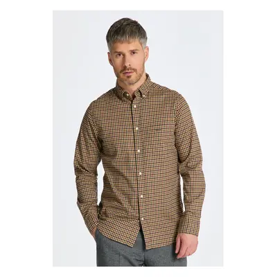 KOŠILE GANT REG TWILL MICRO MULTI CHECK SHIRT HAZELWOOD BEIGE 84606379