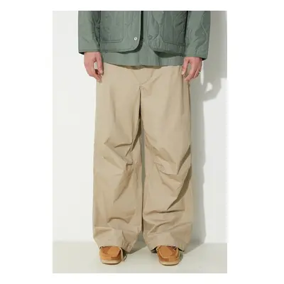 Bavlněné kalhoty Engineered Garments Over Pant béžová barva, 91783214