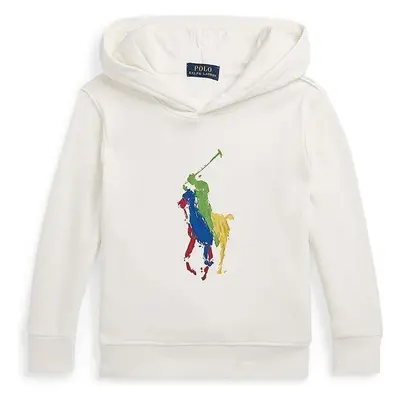 Dětská mikina Polo Ralph Lauren bílá barva, s kapucí, s aplikací 88768337