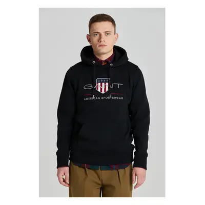 MIKINA GANT REG ARCHIVE SHIELD HOODIE BLACK 84605938