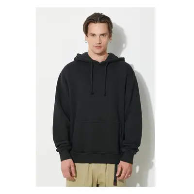 Bavlněná mikina 424 Alias Hoodie pánská, černá barva, s kapucí, hladká 91783240