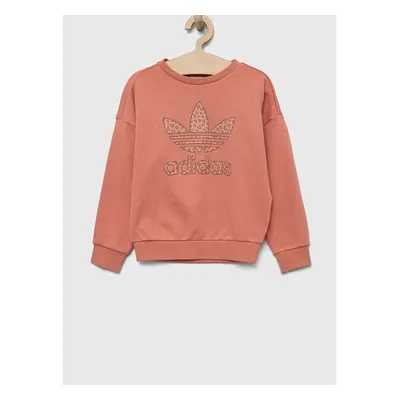 Dětská mikina adidas Originals oranžová barva, s potiskem 83270376