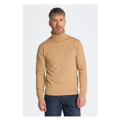 ROLÁK GANT CLASSIC COTTON ROLLERNECK KHAKI MEL 84606488