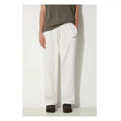 Kalhoty MKI MIYUKI ZOKU Seersucker Trousers pánské, béžová barva, 94874772