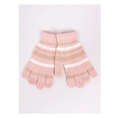 Yoclub Kidss Girls Five-Finger Striped Gloves RED-0118G-AA50-006 74836567