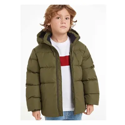 Dětská bunda Tommy Hilfiger zelená barva, KB0KB08341 95881843