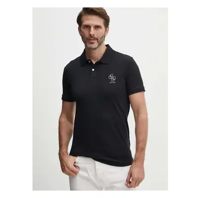 Polo tričko Guess NOLAN černá barva, s aplikací, M4YP66 J1314 94527514