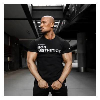 Pánské fitness tričko Iron Aesthetics Be Stronger, černé 60712734