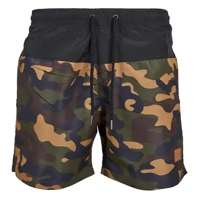 Pánské koupací kraťasy Urban Classics Block Swim Shorts - blk/woodcamo 71843323