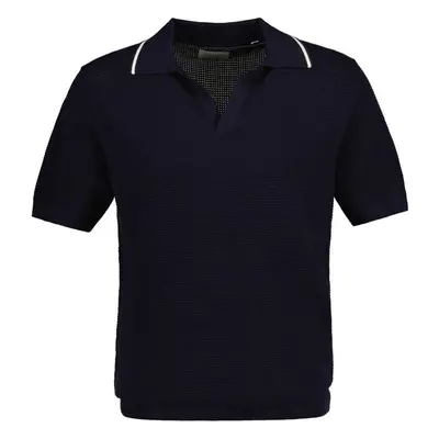 SVETR GANT COTTON TEXTURE OPEN POLO EVENING BLUE 84605885