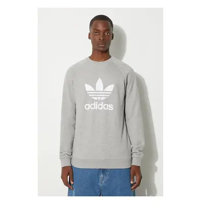 Bavlněná mikina adidas Originals pánská, šedá barva, vzorovaná, IA4857 84010104