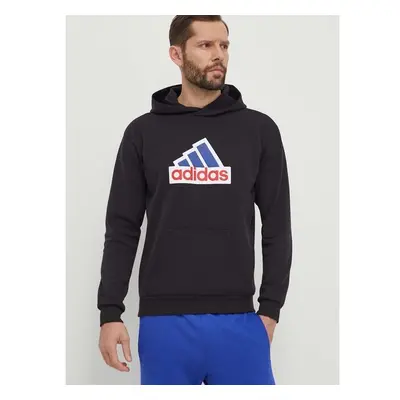 Mikina adidas pánská, černá barva, s kapucí, s potiskem, IS3233 91049287