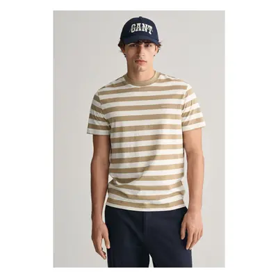 TRIČKO GANT STRIPE SS T-SHIRT DRIED KHAKI 91537717