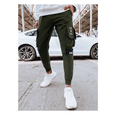 Dstreet Poutavé zelené kapsáčové jogger kalhoty 92236688