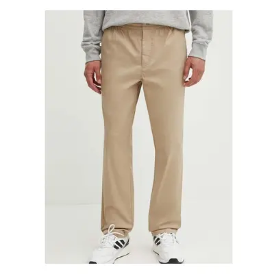 Kalhoty New Balance Twill Straight Pant 30 pánské, béžová barva, 94366567