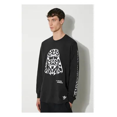 Bavlněné tričko s dlouhým rukávem adidas Originals Longsleeve černá 94506058