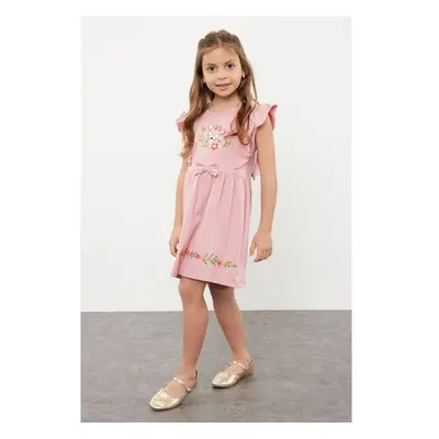 Trendyol Pink Girls Ruffle Detailed Knitted Dress 93612726