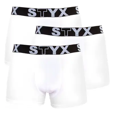 3PACK pánské boxerky Styx sportovní guma nadrozměr bílé (R10616161) 58404044