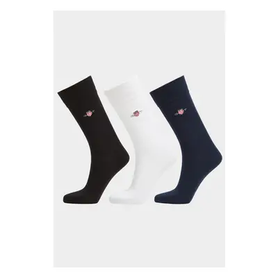 PONOŽKY GANT SHIELD SOCKS 3-PACK BLACK 84735194