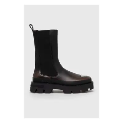 Kožené kotníkové boty MISBHV The 2000 Chelsea Boot pánské, hnědá barva 86148784