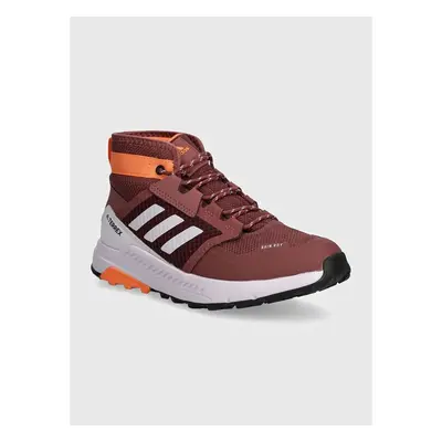 Dětské boty adidas TERREX TERREX TRAILMAKER MID R.RDY vínová barva, 95680453