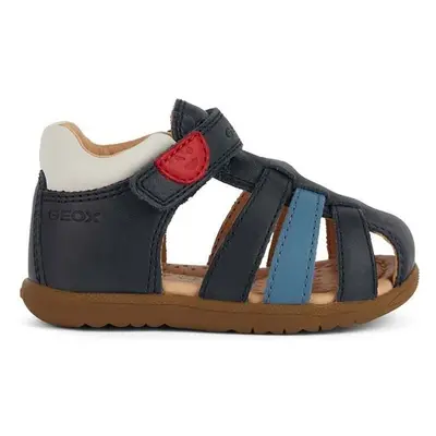 Dětské kožené sandály Geox SANDAL MACCHIA tmavomodrá barva 89931752