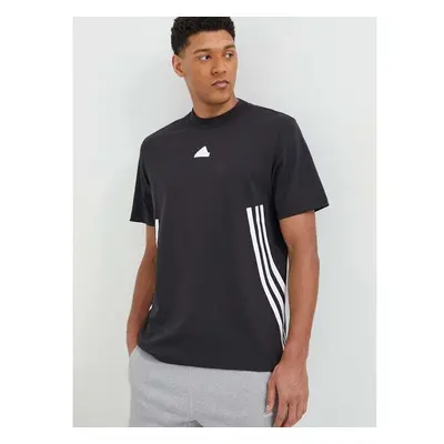 Bavlněné tričko adidas černá barva, potiskem, IR9166 89638778