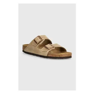 Nubukové pantofle Birkenstock Arizona hnědá barva 84010930